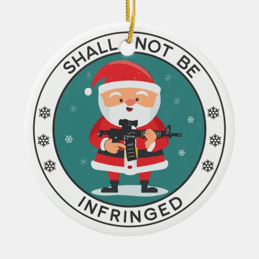 Zweite Änderung AR-15 Weihnachtsmann Keramik Ornament (Vorne)