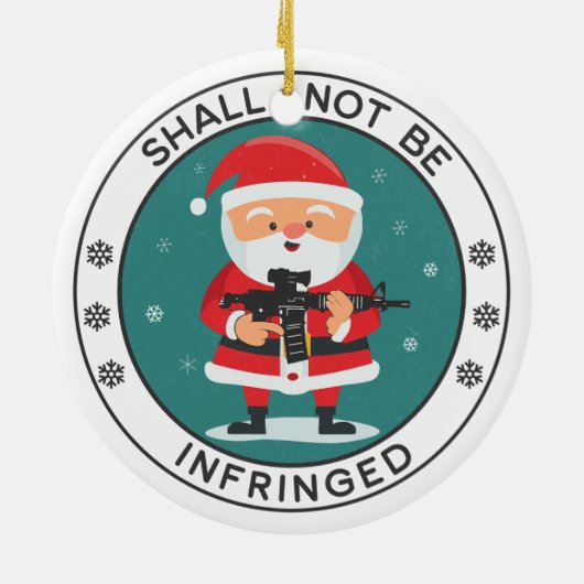 Zweite Änderung AR-15 Weihnachtsmann Keramik Ornament (Hinten)