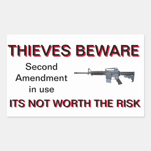 Zweite Änderung Colt AR-15-Sicherheitsticker Rechteckiger Aufkleber (Vorderseite)