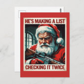 Zweite Änderung der Santa Card | Gun Rights Weihna Postkarte (Vorne/Hinten)