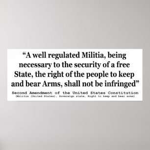 Zweite Änderung der Verfassung der Vereinten Staat Poster