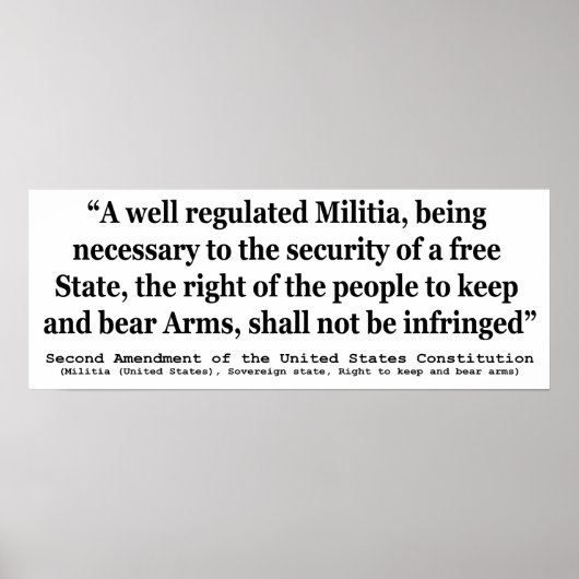 Zweite Änderung der Verfassung der Vereinten Staat Poster (Vorne)