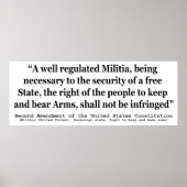 Zweite Änderung der Verfassung der Vereinten Staat Poster (Vorne)