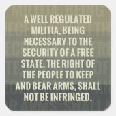 Zweite Änderung Quadratischer Aufkleber (Vorderseite)