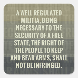 Zweite Änderung Quadratischer Aufkleber