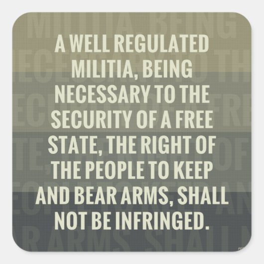 Zweite Änderung Quadratischer Aufkleber (Vorderseite)