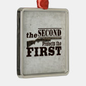 Zweite Änderung schützt ersten Verfassungszusatz Silbernes Ornament (Rechts)