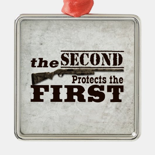 Zweite Änderung schützt ersten Verfassungszusatz Silbernes Ornament (Vorne)