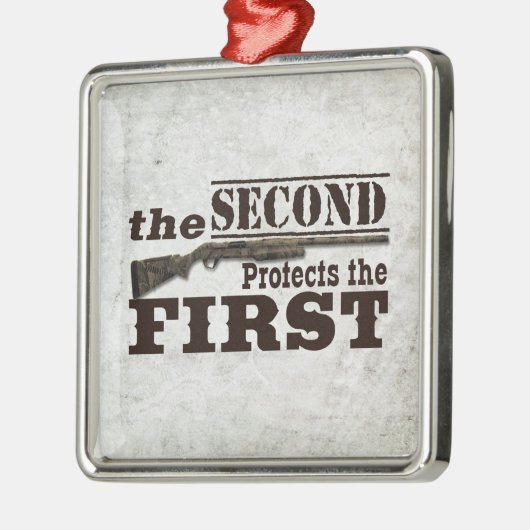 Zweite Änderung schützt ersten Verfassungszusatz Silbernes Ornament (Links)
