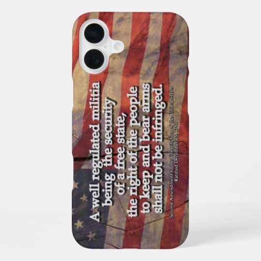 Zweite Änderung Typografie Rustikale US-Flagge iPhone Hülle (Rückseite)