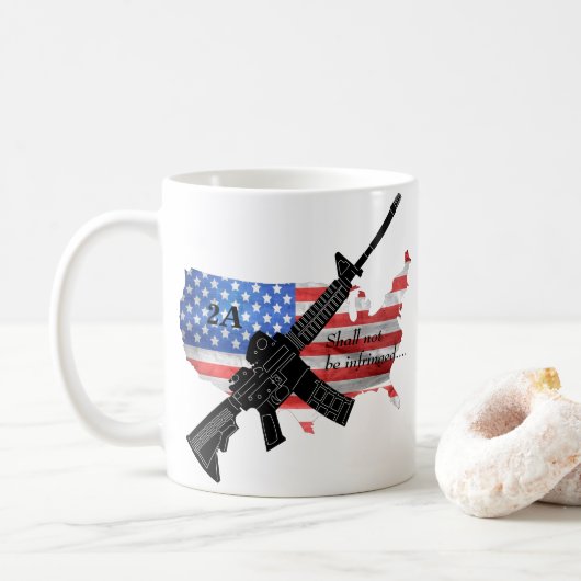 Zweite Änderung wird nicht mit der Fahne AR15 verl Kaffeetasse (Mit Donut)