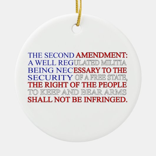 Zweite Änderungs-Flagge Keramikornament (Vorne)