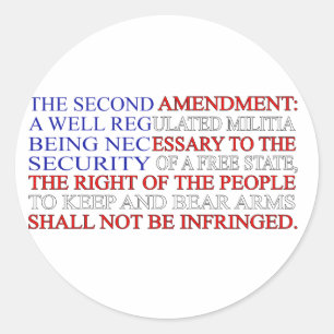 Zweite Änderungs-Flagge Runder Aufkleber