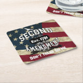 Zweite Änderungs-Gadsden-Flagge treten nicht auf Rechteckiger Pappuntersetzer (angewinkelt)