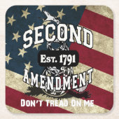 Zweite Änderungs-Gadsden-Flagge treten nicht auf Rechteckiger Pappuntersetzer (Vorderseite)