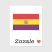Zweite Flagge Spaniens Aufkleber (Blatt)