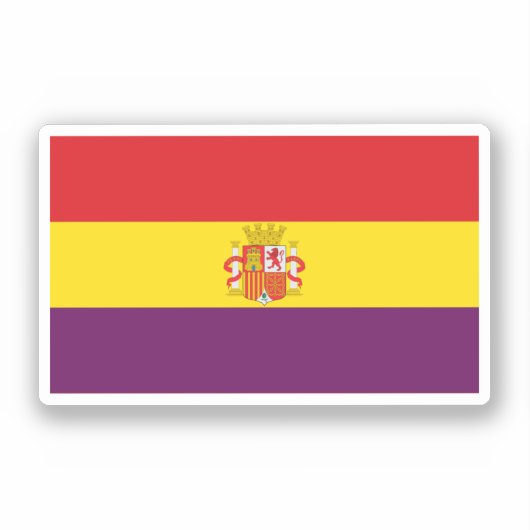 Zweite Flagge Spaniens Aufkleber (Vorderseite)