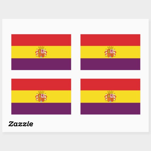 Zweite Flagge Spaniens Rechteckiger Aufkleber (Blatt)