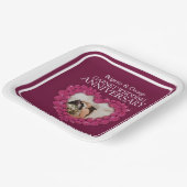 Zweite Garnelenhochzeit Jubiläum Foto Herz Rot Pappteller (Gewinkelt)