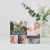 Zweite Geburtshilfeankündigung für Baby mit Big Si Ankündigungspostkarte (Stehend Vorderseite)