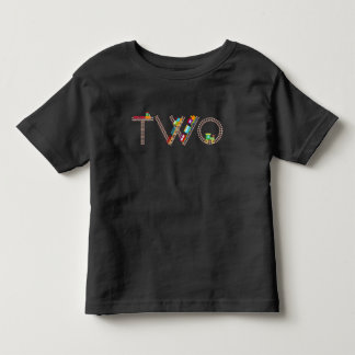 Zweite Geburtstagsbahn Thema Kleinkind 2 Jahre alt T-shirt