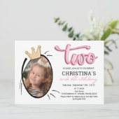 Zweite Geburtstagspartei Niedlich Moderne Prinzess Einladung (Stehend Vorderseite)