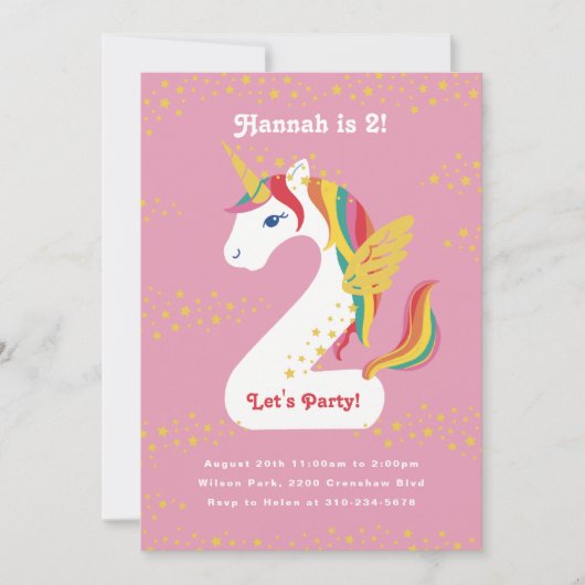 Zweite Geburtstagsparty Einladung (Vorderseite)