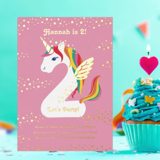 Zweite Geburtstagsparty Folieneinladung