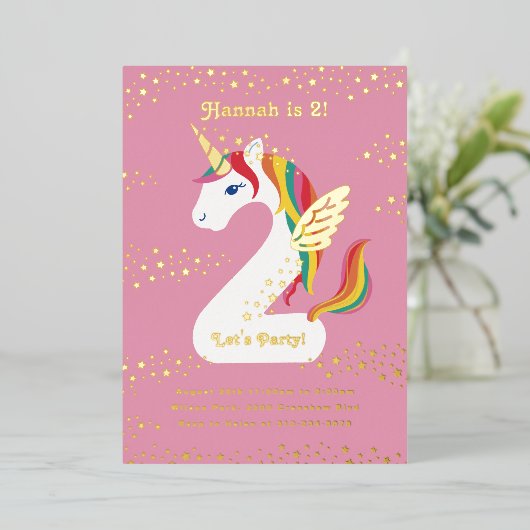 Zweite Geburtstagsparty Folieneinladung (Stehend vorne)