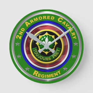 Zweite gepanzerte Kavallerie Runde Wanduhr