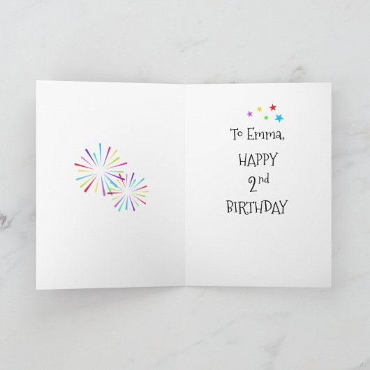 Zweite große Feuerwerk Stars glücklich Zweiter Geb Karte (Innenseite)