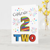 Zweite große Feuerwerk Stars glücklich Zweiter Geb Karte (Gelbe Blume)