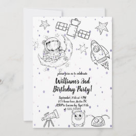 Zweite Hälfte des Mond- und Sternenastronauten zum Einladung