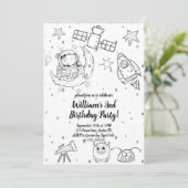 Zweite Hälfte des Mond- und Sternenastronauten zum Einladung (Stehend Vorderseite)