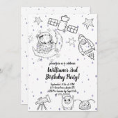 Zweite Hälfte des Mond- und Sternenastronauten zum Einladung (Vorne/Hinten)