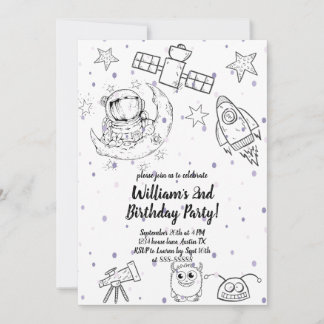 Zweite Hälfte des Mond- und Sternenastronauten zum Einladung