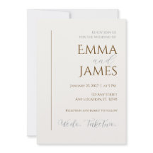 Zweite Hochzeitseinladung. Modern minimalistisch