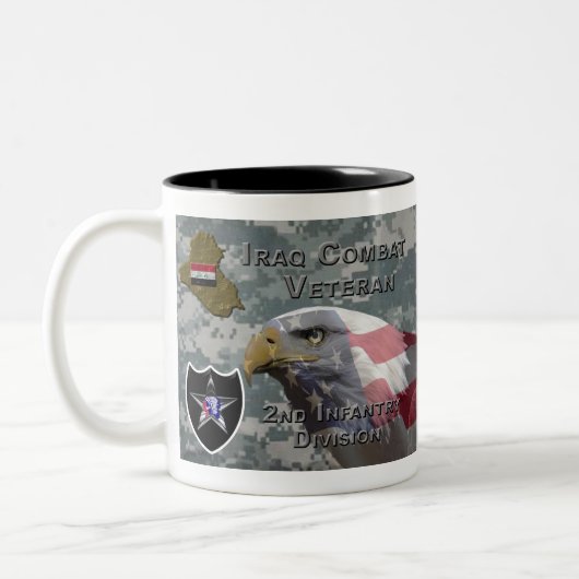 Zweite Infanterie Div Irak Kampf Veteran Zweifarbige Tasse (Links)