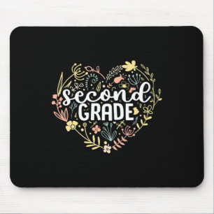 Zweite Klasse Blumenherz zurück zur Schule Lehre Mousepad