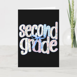 Zweite Klasse Kokette Schleife Lehrer Kinder Erste Karte