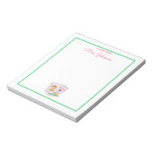Zweite Klasse Lehrer Pink Preppy Notebook-Kaffee Notizblock (Rotiert)