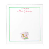 Zweite Klasse Lehrer Pink Preppy Notebook-Kaffee Notizblock (Vorderseite)