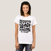 Zweite Klasse Lehrer Schwarz Minimalistisch T-Shirt (Vorne ganz)