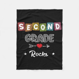 Zweite Klasse Rocks Lehrer Student zurück zur Schu Fleecedecke
