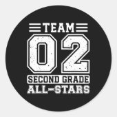 Zweite Klasse Team zweite Klasse zurück zur Schule Runder Aufkleber (Vorderseite)