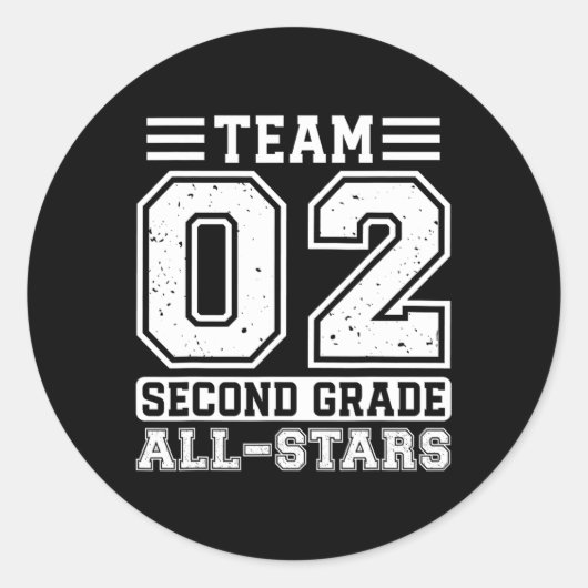 Zweite Klasse Team zweite Klasse zurück zur Schule Runder Aufkleber (Vorderseite)