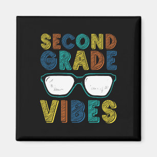 Zweite-Klasse-Vibes-Shirt Lehrer Kinder Erster Sch Magnet