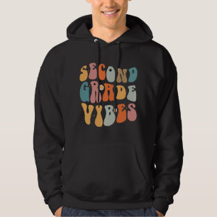 Zweite Klasse Vibes Zurück zur Schule Groovy Schul Hoodie