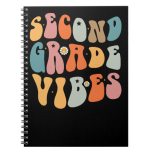 Zweite Klasse Vibes Zurück zur Schule Groovy Schul Notizblock