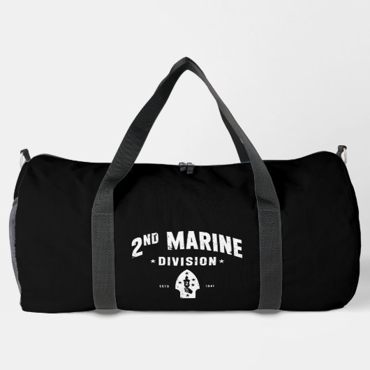 Zweite Marine Division Stille zweite bekümmerte Sc Duffle Bag (Rückseite)